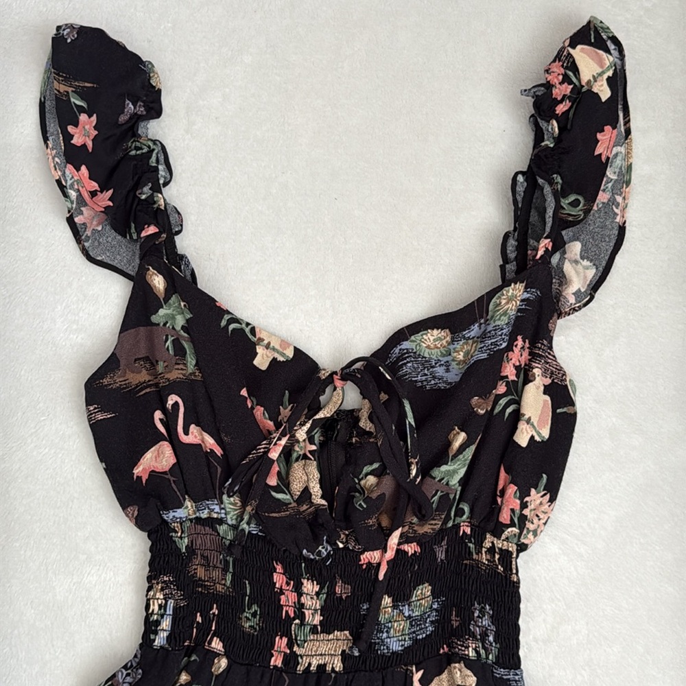 Reformation | Emmaline Mini Dress Brasilia Animal Print Sundress Black (2) - Picture 4 of 16